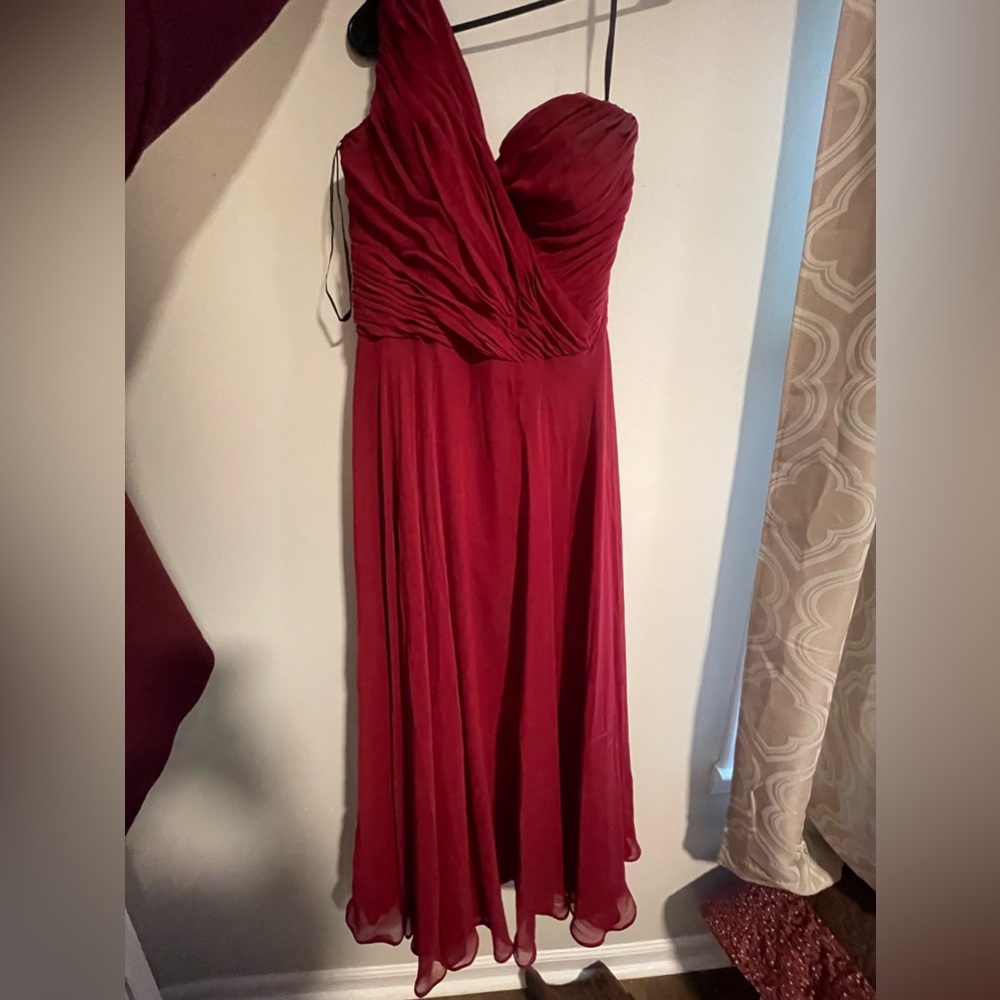 Maroon bridesmaid dress